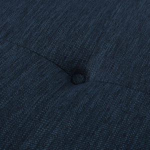 English Elm CHAISE Mid-Century Button-Tufted Waffle Stitch Lounge with Bolster Pillow and Rubberwood Frame Elegance Navy Blue 70.75 L x 31.75 W x 9.5 H W2297P190132