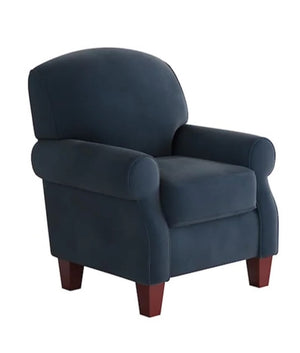 Fusion Bella Midnight Accent Chair – Elegant Design With Sloped Arms, Durable Fabric & Coffee Finish Legs Blue W ,100% Polyester 532-c Bella Midnight Accent Chair