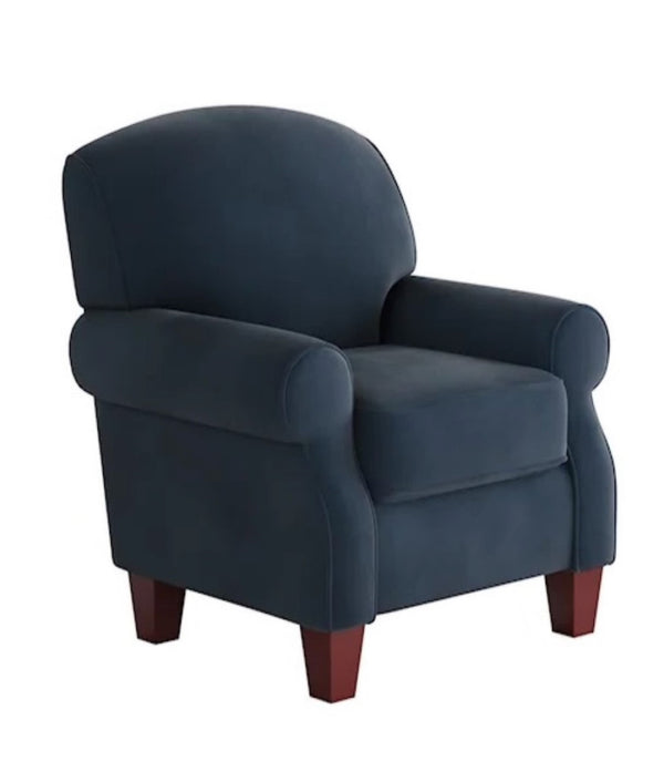 Fusion Bella Midnight Accent Chair – Elegant Design With Sloped Arms, Durable Fabric & Coffee Finish Legs Blue W ,100% Polyester 532-c Bella Midnight Accent Chair