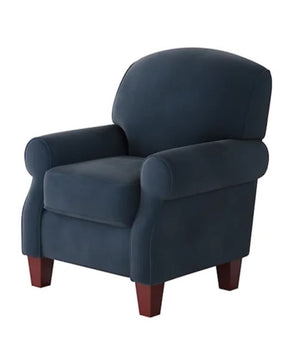 Fusion Bella Midnight Accent Chair – Elegant Design With Sloped Arms, Durable Fabric & Coffee Finish Legs Blue W ,100% Polyester 532-c Bella Midnight Accent Chair