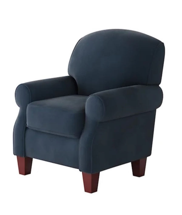 Fusion Bella Midnight Accent Chair – Elegant Design With Sloped Arms, Durable Fabric & Coffee Finish Legs Blue W ,100% Polyester 532-c Bella Midnight Accent Chair