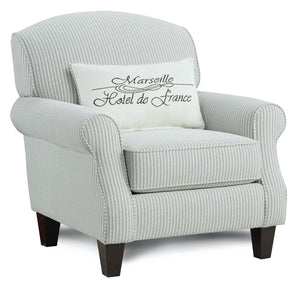 Fusion Dizzy Francaise Ebony Accent Chair - Stylish, Stain-resistant Design With Reversible Cushion Comfort Black,White Ws,100% Polypropylene 532-kp Ticking Stripe Ebony Accent Chair