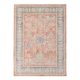 Homeroots 9' X 13' Blue Gold And Orange Floral Power Loom Area Rug  Polyester 532000