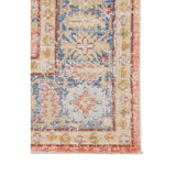 Homeroots 8' Blue Gold And Orange Floral Power Loom Runner Rug  Polyester 532001