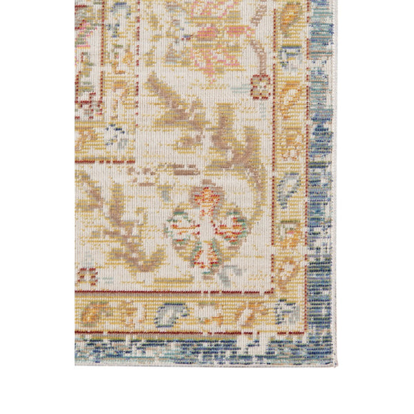 HomeRoots 9' Coral and Blue Floral Area Rug - Elegant, Durable Design for High-Traffic Spaces and Timeless Style 5' X 8' 532008