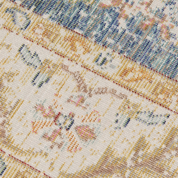 HomeRoots 9' Coral and Blue Floral Area Rug - Elegant, Durable Design for High-Traffic Spaces and Timeless Style 5' X 8' 532008