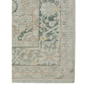 HomeRoots 9' Timeless Ivory Red and Blue Medallion Area Rug for Classic Elegance and Durable Comfort 9' X 13' 532015