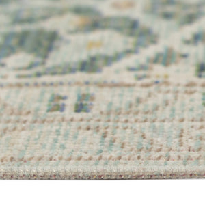 HomeRoots 9' Timeless Ivory Red and Blue Medallion Area Rug for Classic Elegance and Durable Comfort 5' X 8' 532018
