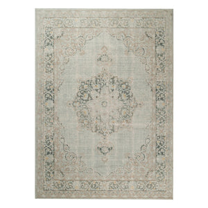 HomeRoots 9' Timeless Ivory Red and Blue Medallion Area Rug for Classic Elegance and Durable Comfort 8' X 10' 532019