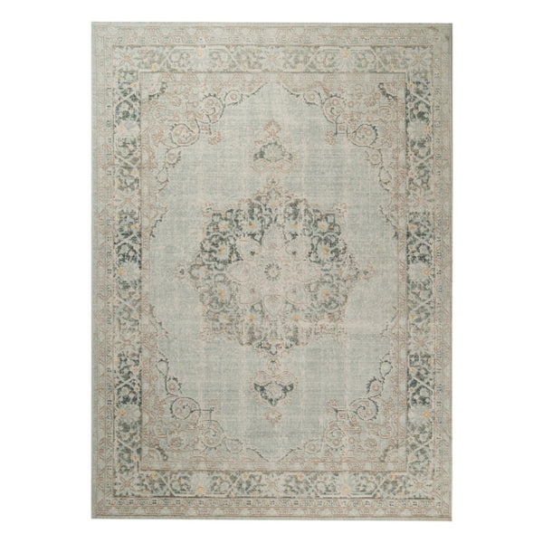 HomeRoots 9' Timeless Ivory Red and Blue Medallion Area Rug for Classic Elegance and Durable Comfort 8' X 10' 532019