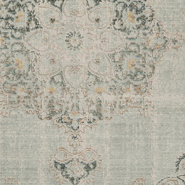 HomeRoots 9' Timeless Ivory Red and Blue Medallion Area Rug for Classic Elegance and Durable Comfort 8' X 10' 532019