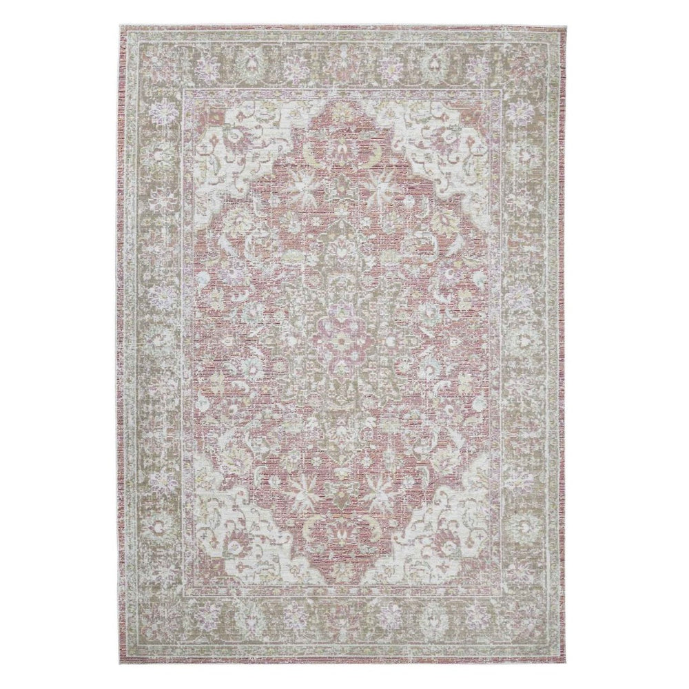 HomeRoots 9' Elegant Pink and Gray Medallion Area Rug – Perfect for Living Rooms, Bedrooms, and Dining Spaces 5' X 8' 532028