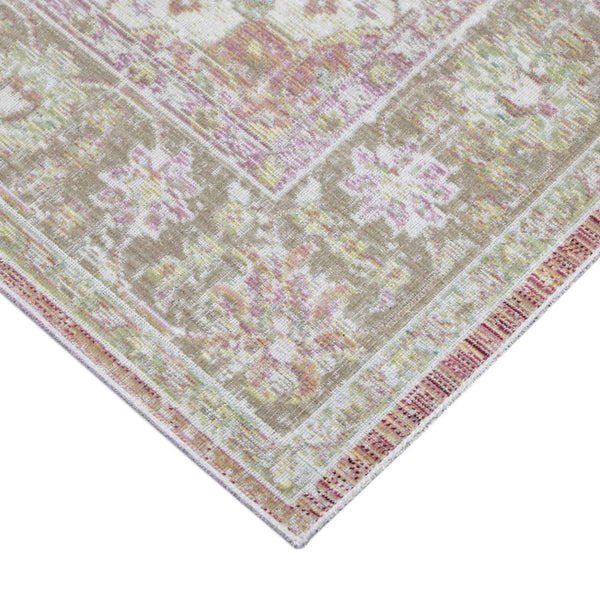 HomeRoots 9' Elegant Pink and Gray Medallion Area Rug – Perfect for Living Rooms, Bedrooms, and Dining Spaces 5' X 8' 532028