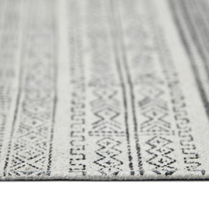 Homeroots 8' Charcoal Geometric Flatweave Handmade Distressed Runner Rug  Cotton 532032