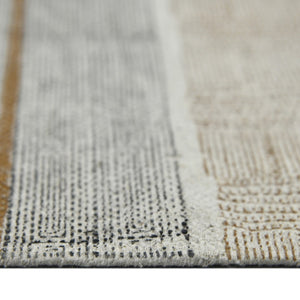 HomeRoots 5' Handmade Flatweave Distressed Area Rug in Gray and Brown with Fringe for Stylish Living Spaces 5' X 8' 532036