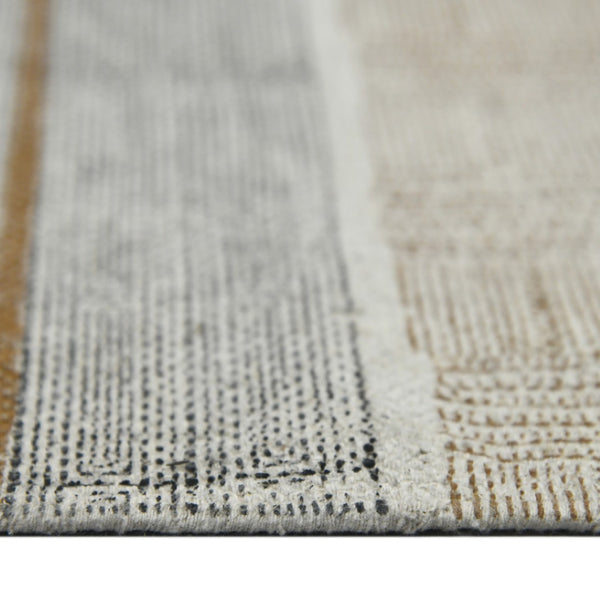 HomeRoots 5' Handmade Flatweave Distressed Area Rug in Gray and Brown with Fringe for Stylish Living Spaces 9' X 12' 532039