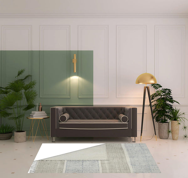 Homeroots 5' X 7' Blue Oriental Flatweave Handmade Distressed Area Rug With Fringe  Cotton 532041