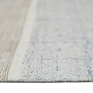 Homeroots 7' X 10' Blue Oriental Flatweave Handmade Distressed Area Rug With Fringe  Cotton 532043