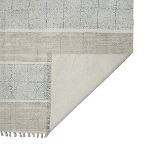 Homeroots 7' X 10' Blue Oriental Flatweave Handmade Distressed Area Rug With Fringe  Cotton 532043