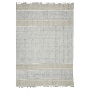 Homeroots 8' X 12' Blue Oriental Flatweave Handmade Distressed Area Rug With Fringe  Cotton 532044