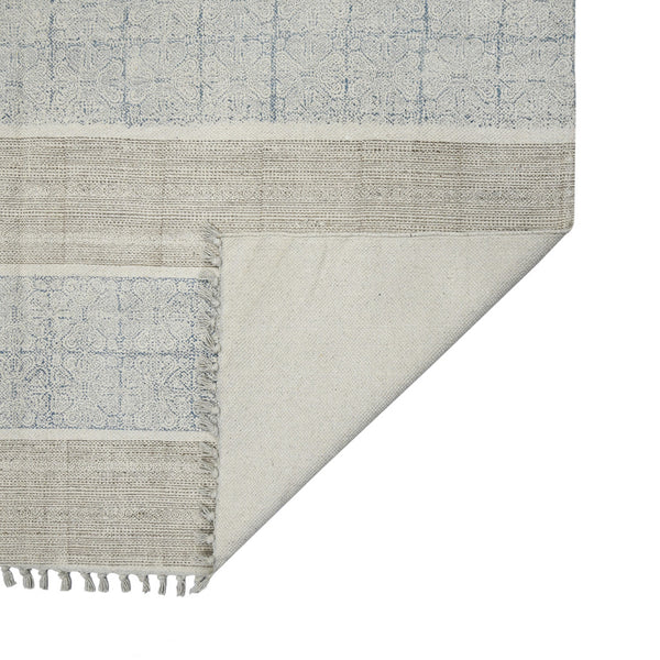 Homeroots 8' X 12' Blue Oriental Flatweave Handmade Distressed Area Rug With Fringe  Cotton 532044