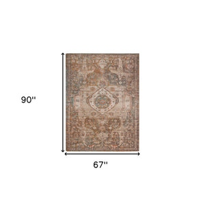 HomeRoots 6' Medallion Area Rug in Beige, Gray & Taupe – Durable, Stylish & Perfect for High-Traffic Spaces 6' X 8' 532058