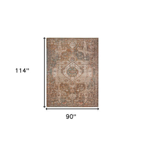 HomeRoots 6' Medallion Area Rug in Beige, Gray & Taupe – Durable, Stylish & Perfect for High-Traffic Spaces 7' X 9' 532060