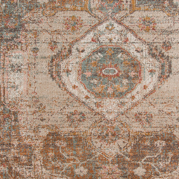 HomeRoots 6' Medallion Area Rug in Beige, Gray & Taupe – Durable, Stylish & Perfect for High-Traffic Spaces 9' X 12' 532061