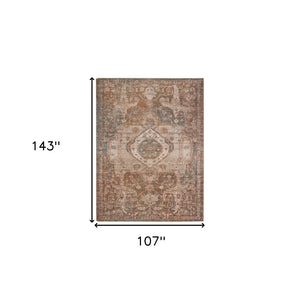 HomeRoots 6' Medallion Area Rug in Beige, Gray & Taupe – Durable, Stylish & Perfect for High-Traffic Spaces 9' X 12' 532061