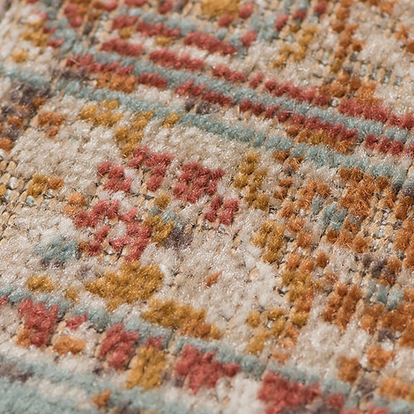 HomeRoots 7' Teal and Orange Medallion Vintage Runner Rug - Durable, Stain-Resistant, Perfect for High-Traffic Areas 6' X 8' 532066