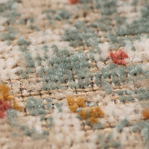 HomeRoots 7' Teal and Orange Medallion Vintage Runner Rug - Durable, Stain-Resistant, Perfect for High-Traffic Areas 6' Round 532075