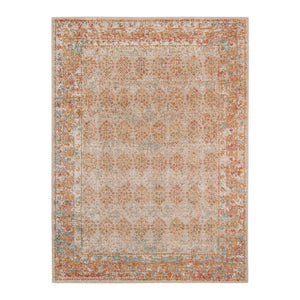 HomeRoots 7' Teal and Orange Medallion Vintage Runner Rug - Durable, Stain-Resistant, Perfect for High-Traffic Areas 9' X 12' 532077