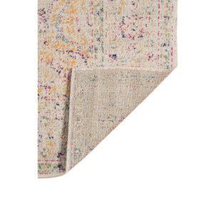 HomeRoots 6' Ivory and Yellow Oriental Distressed Round Rug - Stylish, Durable, and Perfect for Any Home Decor 9' X 12' 532085