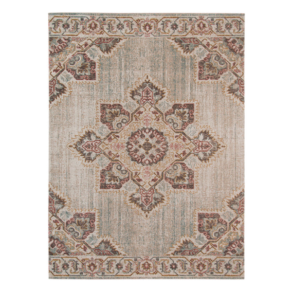 Homeroots 6' X 8' Beige And Rust Medallion Power Loom Area Rug  Polypropylene 532098