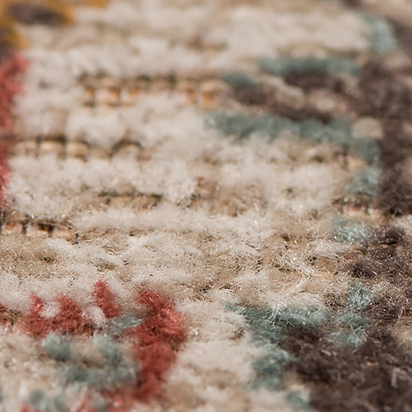 HomeRoots 4' Timeless Beige and Rust Medallion Area Rug for High-Traffic Spaces, Stain Resistant & Durable 6' X 8' 532098