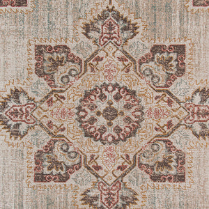 Homeroots 9' X 12' Beige And Rust Medallion Power Loom Area Rug  Polypropylene 532101
