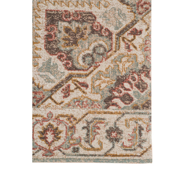 HomeRoots 4' Timeless Beige and Rust Medallion Area Rug for High-Traffic Spaces, Stain Resistant & Durable 10' X 14' 532102