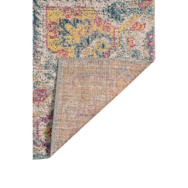 Homeroots 7' X 9' Yellow And Navy Medallion Power Loom Area Rug  Polypropylene 532108