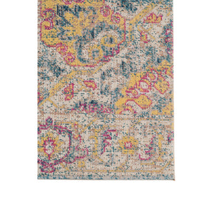 Homeroots 10' X 14' Yellow And Navy Medallion Power Loom Area Rug  Polypropylene 532110