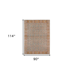 Homeroots 7' X 9' Teal Red And Orange Floral Power Loom Area Rug  Polypropylene 532116