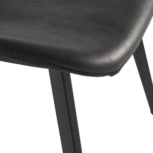 Sunpan Arabella Modern Dining Chair with Clamshell Tufting, Black Steel Legs, Stylish Comfort and Durability Bravo Portabella / Polo Club Kohl Grey