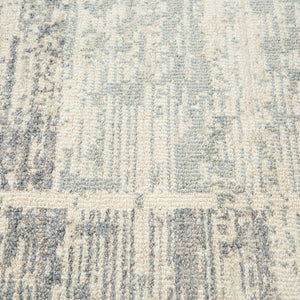 HomeRoots 10' Geometric Runner Rug in Gray, Light Blue & Ivory – Stylish, Durable & Easy-Care for High-Traffic Areas 6' X 9' 532138