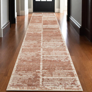 HomeRoots 10' Geometric Runner Rug in Gray, Light Blue & Ivory – Stylish, Durable & Easy-Care for High-Traffic Areas 10' Runner 532142