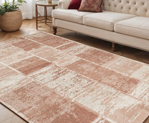 HomeRoots 10' Geometric Runner Rug in Gray, Light Blue & Ivory – Stylish, Durable & Easy-Care for High-Traffic Areas 5' X 8' 532143