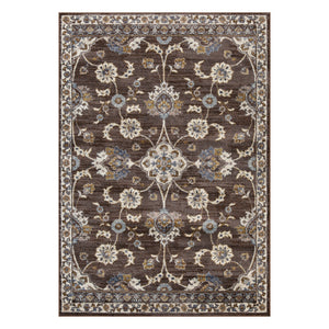 Homeroots 8' X 10' Ivory Blue And Brown Floral Power Loom Area Rug  Polypropylene 532151