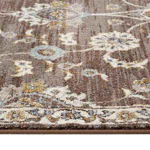 Homeroots 8' X 10' Ivory Blue And Brown Floral Power Loom Area Rug  Polypropylene 532151