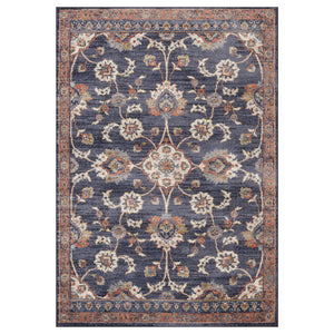 Homeroots 8' X 10' Ivory Navy And Orange Floral Power Loom Area Rug  Polypropylene 532157
