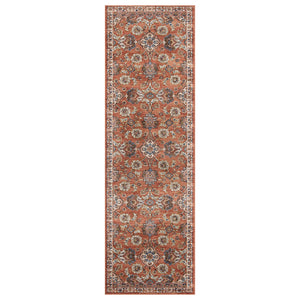 Homeroots 10' Ivory Blue And Orange Floral Power Loom Runner Rug  Polypropylene 532160