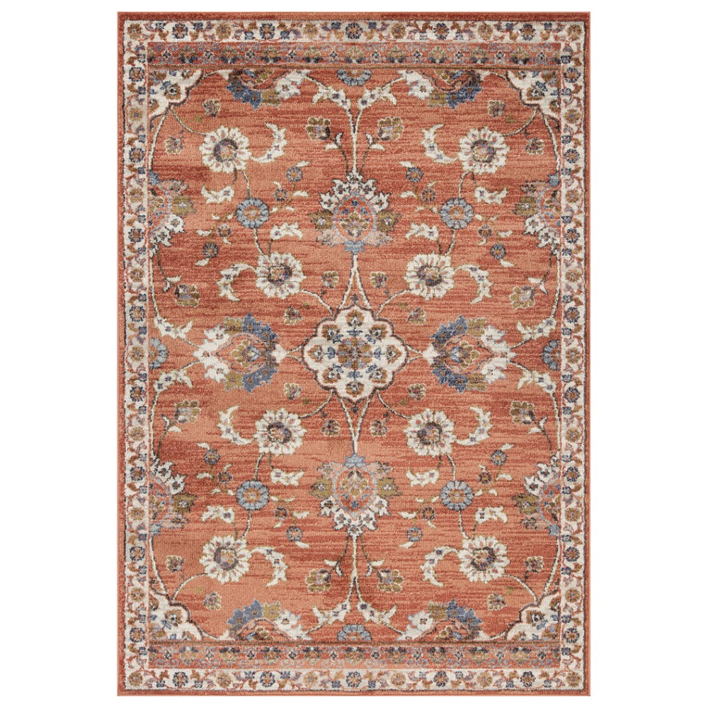 HomeRoots 10' Elegant Floral Runner Rug in Ivory, Blue, and Brown – Durable, Stain-Resistant Design for Hallways 8' X 10' 532163