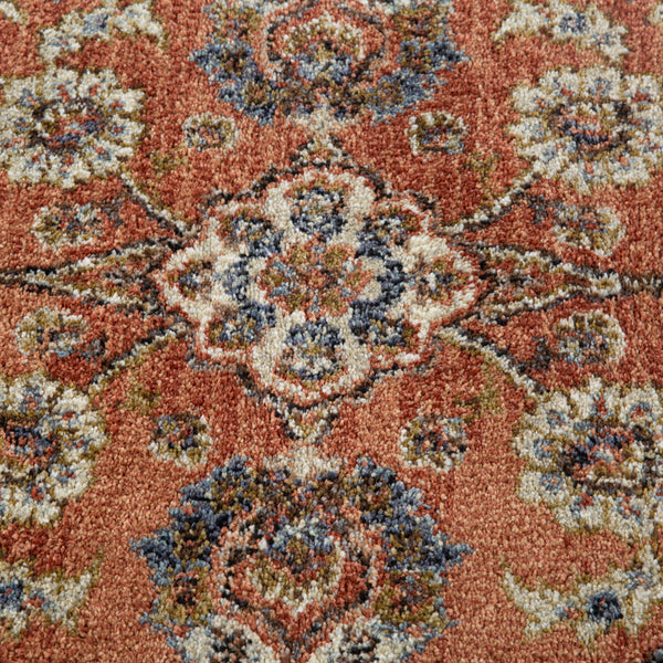 Homeroots 8' X 10' Ivory Blue And Orange Floral Power Loom Area Rug  Polypropylene 532163